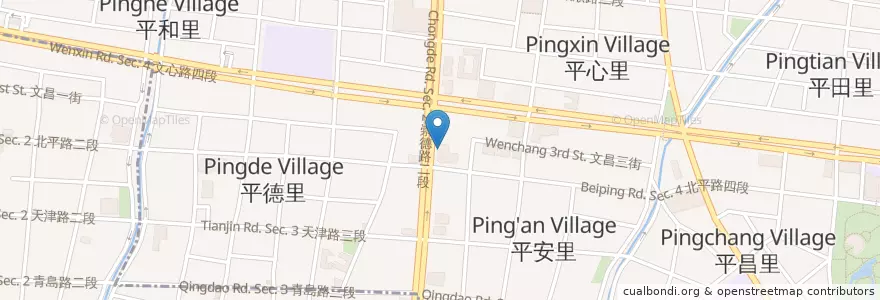 Mapa de ubicacion de 陶板屋 en 臺灣, 臺中市, 北屯區.