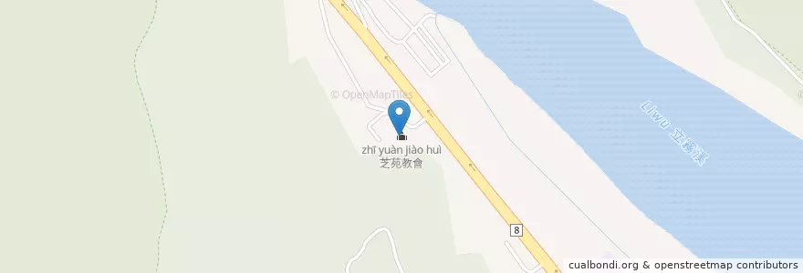 Mapa de ubicacion de 芝苑教會 en Taiwan, Provincia Di Taiwan, Contea Di Hualien, Xiulin.