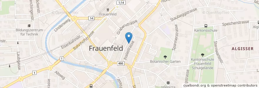 Mapa de ubicacion de WerkRaum Frauenfeld en Switzerland, Thurgau, Bezirk Frauenfeld, Frauenfeld.