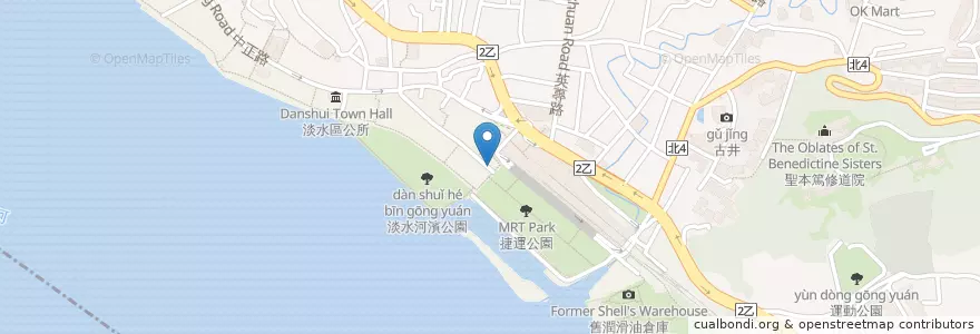 Mapa de ubicacion de 黑豬世家 en تایوان, 新北市, 淡水區.