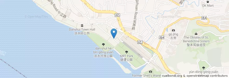 Mapa de ubicacion de 炸榴槤 en 臺灣, 新北市, 淡水區.