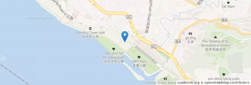 Mapa de ubicacion de 拔絲地瓜芋頭 en 타이완, 신베이 시, 단수이 구.