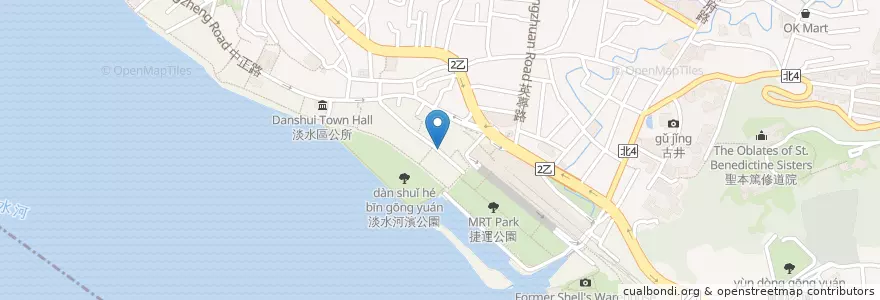 Mapa de ubicacion de 現烤魷魚 en Tayvan, 新北市, 淡水區.