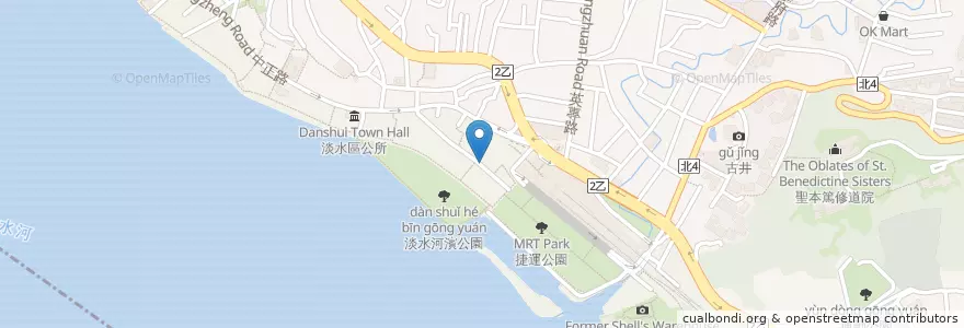 Mapa de ubicacion de 花枝燒 en Taiwan, Nuova Taipei, Distretto Di Tamsui.