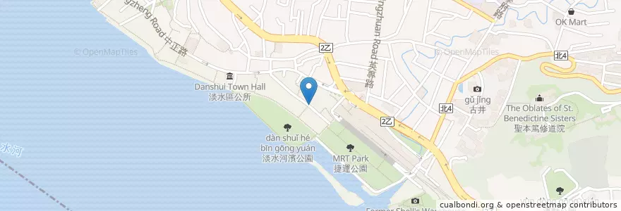 Mapa de ubicacion de 炭烤臭豆腐 en 台湾, 新北市, 淡水区.