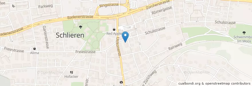Mapa de ubicacion de Gemeindesaal en Svizzera, Zurigo, Bezirk Dietikon, Schlieren.
