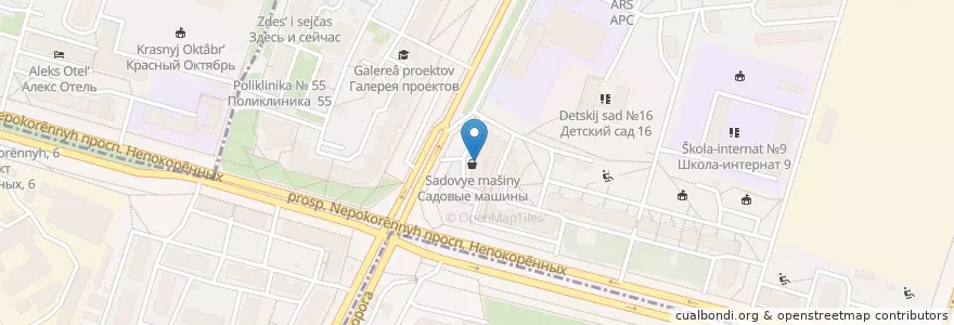 Mapa de ubicacion de Невис en Rusia, Северо-Западный Федеральный Округ, Óblast De Leningrado, San Petersburgo, Калининский Район, Округ Пискарёвка, Округ Гражданка.