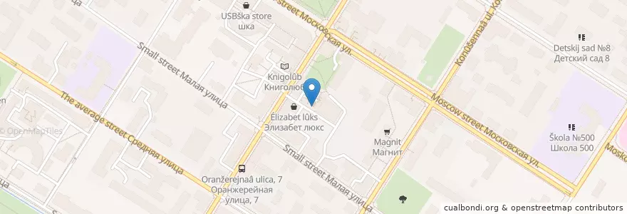 Mapa de ubicacion de Были Тут en ロシア, 北西連邦管区, レニングラード州, サンクト ペテルブルク, Пушкинский Район, Пушкин.