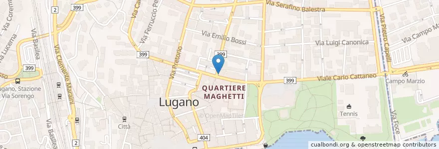 Mapa de ubicacion de La Piccionaia en Suisse, Tessin, District De Lugano, Lugano, Circolo Di Lugano Ovest.