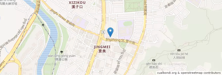 Mapa de ubicacion de 創意鍋麵 en 타이완, 신베이 시, 타이베이시, 원산 구.