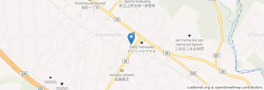 Mapa de ubicacion de みどり食堂 en Japón, Prefectura De Yamanashi, 上野原市.