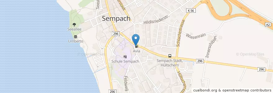 Mapa de ubicacion de Avia en Schweiz/Suisse/Svizzera/Svizra, Luzern, Sempach.