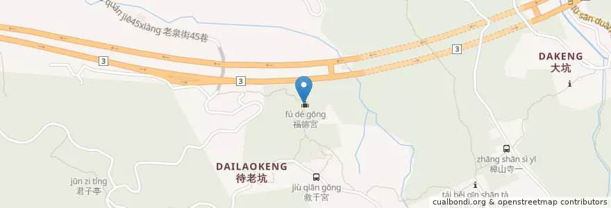 Mapa de ubicacion de 福德宮 en 台湾, 新北市, 台北市, 文山区.
