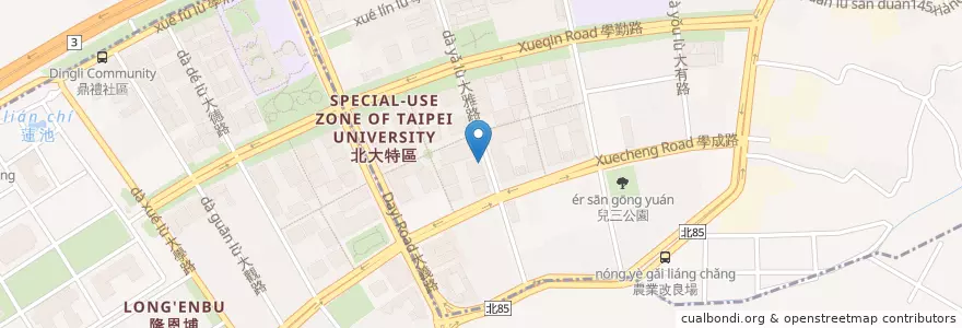 Mapa de ubicacion de 丹堤咖啡 三峽大雅店 en Taiwan, Nuova Taipei, Distretto Di Shulin.