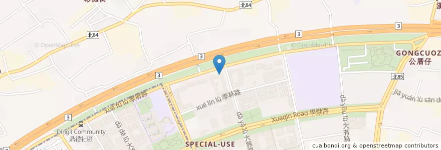 Mapa de ubicacion de 北大遊戲間圍棋短期補習班 en Taiwan, 新北市, 樹林區.