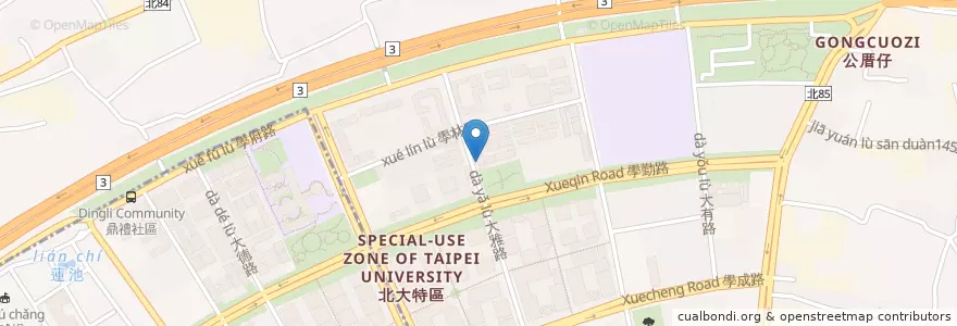 Mapa de ubicacion de 哈爾芬美語 en Taiwan, Nuova Taipei, Distretto Di Shulin.