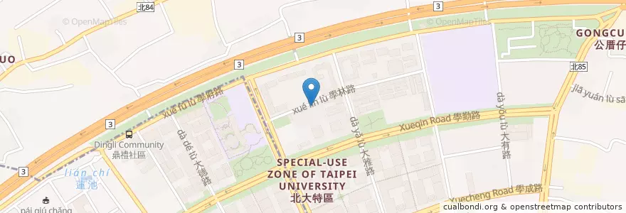 Mapa de ubicacion de 美式早餐屋 en تايوان, تايبيه الجديدة, 樹林區.