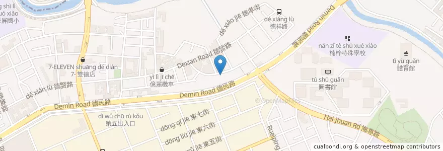 Mapa de ubicacion de 麵食館 en تايوان, كاوهسيونغ, 楠梓區.