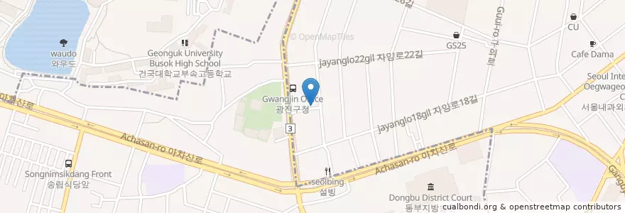 Mapa de ubicacion de ToPesso en Güney Kore, Seul, 광진구, 구의1동.