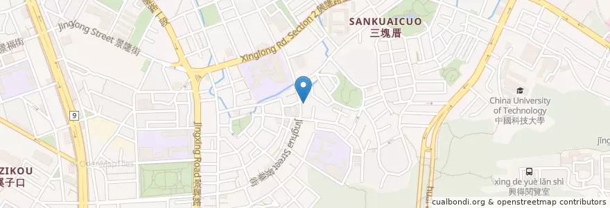 Mapa de ubicacion de 福州陽春麵 en Taiwan, 新北市, Taipé, 文山區.