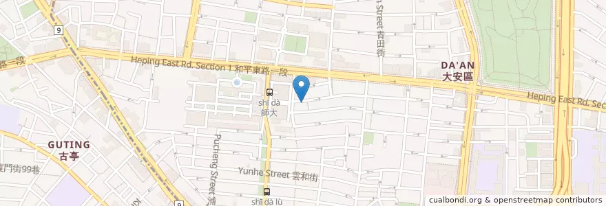 Mapa de ubicacion de 極簡咖啡 en 臺灣, 新北市, 臺北市, 大安區.