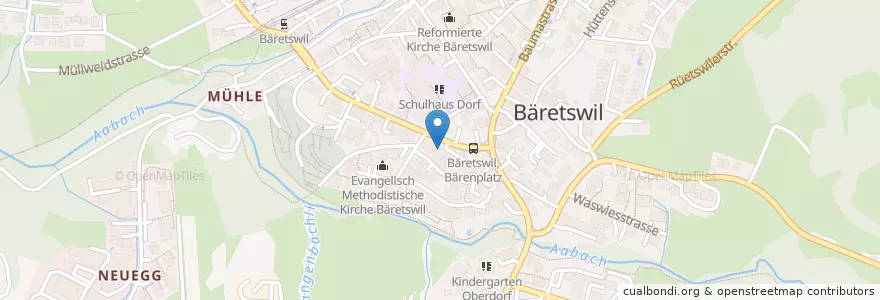 Mapa de ubicacion de City-Cafe en Switzerland, Zurich, Bezirk Hinwil, Bäretswil.