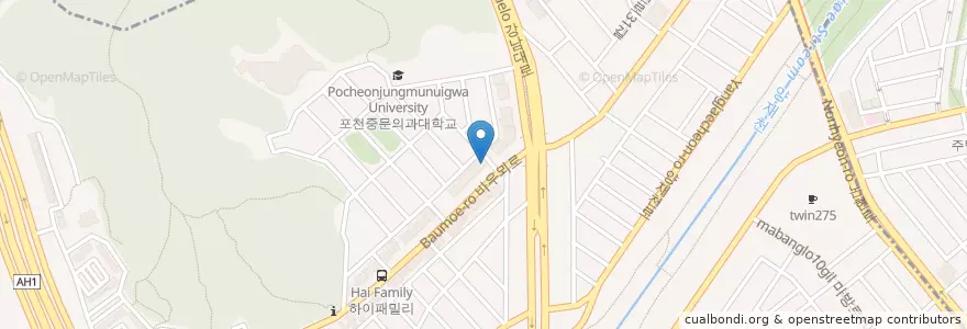 Mapa de ubicacion de Woori bank en Korea Selatan, 서울, 서초구, 양재동.