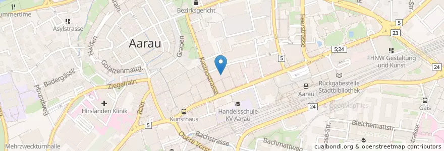 Mapa de ubicacion de VZ Vermögenzentrum en İsviçre, Aargau, Bezirk Aarau, Aarau.