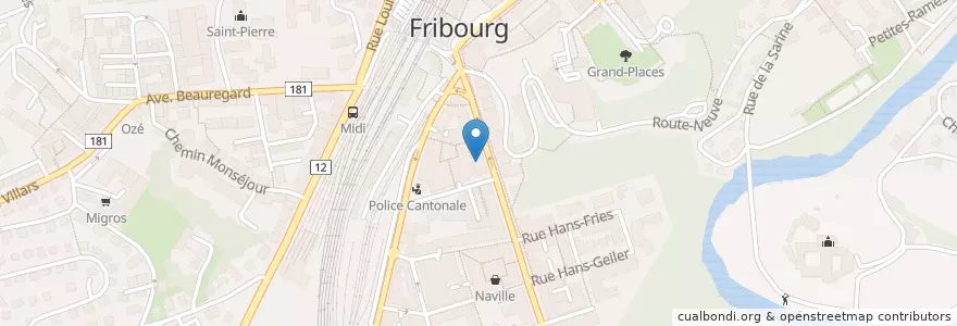 Mapa de ubicacion de Mike Wong en Svizzera, Friburgo, Distretto Della Sarine, Fribourg - Freiburg.