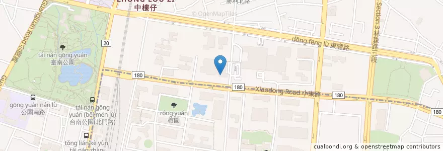 Mapa de ubicacion de 醫院汽車停車場 en تایوان, 臺南市, 北區.