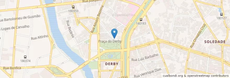 Mapa de ubicacion de Estação Praça do Derby en Brazil, Severovýchodní Region, Pernambuco, Região Geográgica Imediata Do Recife, Região Geográfica Intermediária Do Recife, Região Metropolitana Do Recife, Recife.