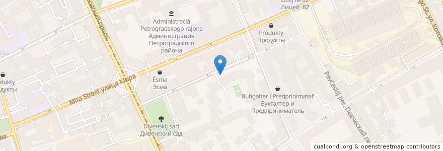 Mapa de ubicacion de Caffe Prego en Russland, Föderationskreis Nordwest, Oblast Leningrad, Sankt Petersburg, Petrograder Rajon, Посадский Округ.