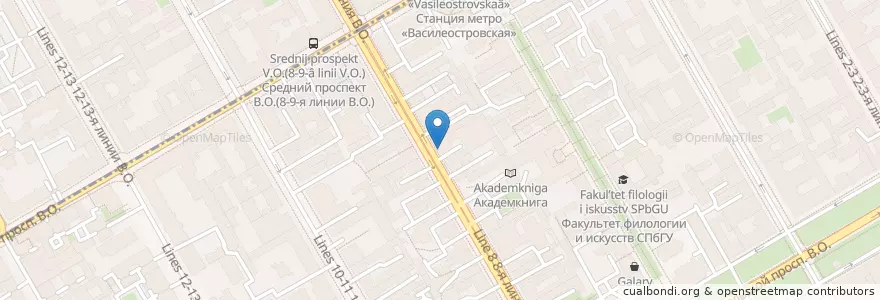 Mapa de ubicacion de Озерки en Russland, Föderationskreis Nordwest, Oblast Leningrad, Sankt Petersburg, Василеостровский Район, Округ № 7.