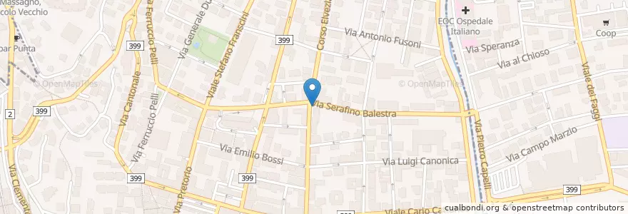 Mapa de ubicacion de Bar Nico en Suisse, Tessin, District De Lugano, Lugano, Circolo Di Lugano Ovest.