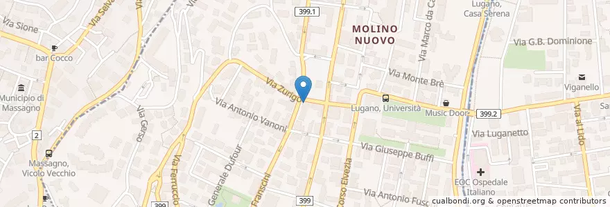 Mapa de ubicacion de El Toro en Svizzera, Ticino, Distretto Di Lugano, Lugano, Circolo Di Lugano Ovest.