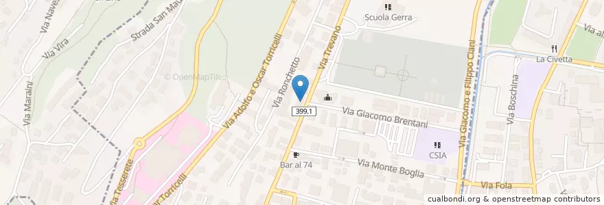 Mapa de ubicacion de Mondo Pizza en Schweiz, Tessin, Bezirk Lugano, Circolo Di Lugano Ovest.