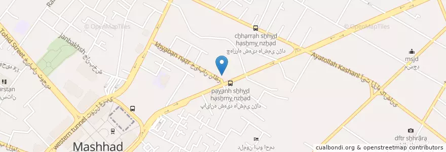 Mapa de ubicacion de حسینیه امام رضا۱ en Iran, Razavi Khorasan, Mashhad County, Mashhad, بخش مرکزی شهرستان مشهد.