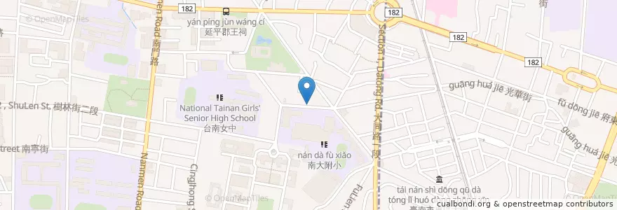 Mapa de ubicacion de 窩樹林 en Taiwan, Tainan, 中西區.