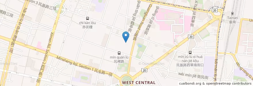 Mapa de ubicacion de 茀立姆‧FILM早午餐 en Taiwan, Tainan, 中西區.