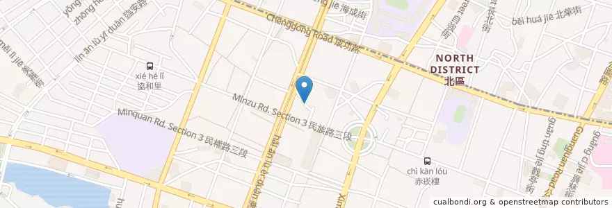 Mapa de ubicacion de 暖暖蛇咖啡館 Café Flâneur / 𨑨迌咖啡 en Taiwan, 臺南市, 中西區.