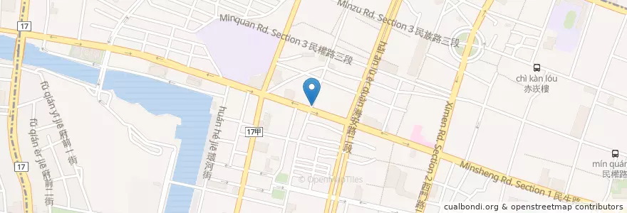 Mapa de ubicacion de 一緒二咖啡 en Taïwan, Tainan, District Centre-Ouest.