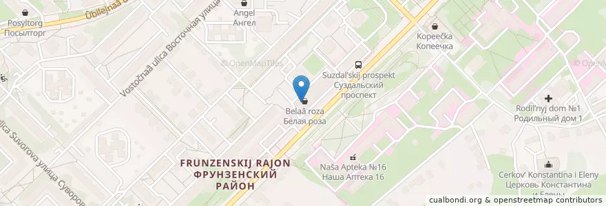 Mapa de ubicacion de Пицца-бар Кактус en Rusia, Distrito Federal Central, Óblast De Vladímir, Городской Округ Владимир.