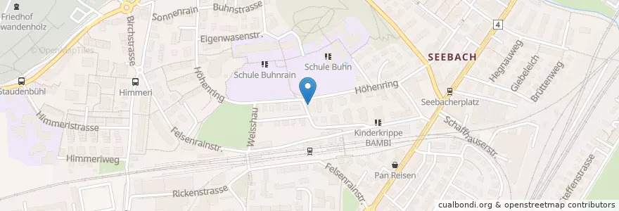 Mapa de ubicacion de Blue Pizza Sunneberg en 瑞士, 蘇黎世, Bezirk Zürich, Zürich.