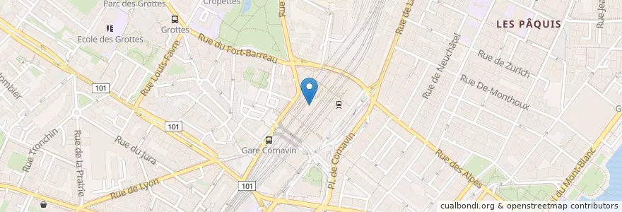 Mapa de ubicacion de Goodie Detox Express en Schweiz/Suisse/Svizzera/Svizra, Genève, Genève, Genève.
