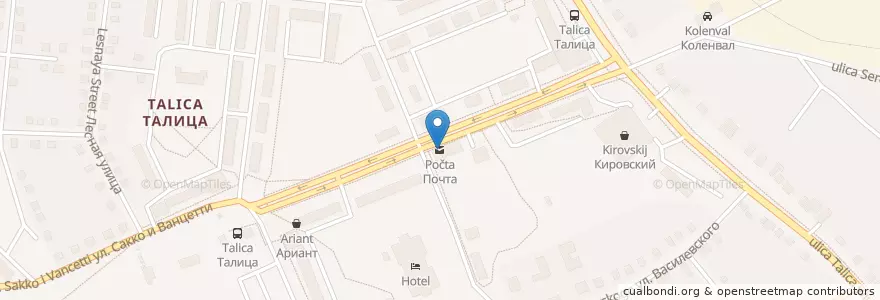Mapa de ubicacion de Почта en ロシア, ウラル連邦管区, スヴェルドロフスク州, Западный Управленческий Округ, ピェルヴォウラリスク管区.