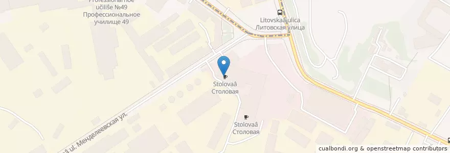 Mapa de ubicacion de Столовая en Russland, Föderationskreis Nordwest, Oblast Leningrad, Sankt Petersburg, Калининский Район, Финляндский Округ.