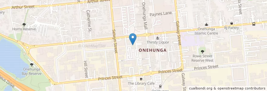 Mapa de ubicacion de Onehunga Library en New Zealand / Aotearoa, Auckland, Maungakiekie-Tāmaki.