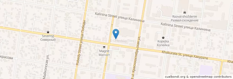 Mapa de ubicacion de Майкопская городская поликлиника №3 en Rússia, Distrito Federal Do Sul, Krai De Krasnodar, Адыгея, Городской Округ Майкоп.