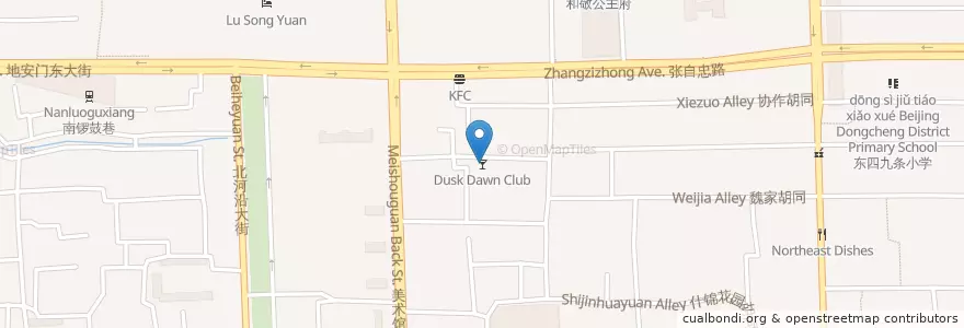 Mapa de ubicacion de Dusk Dawn Club en China, Pekín, Hebei, 东城区.