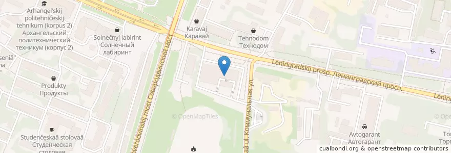 Mapa de ubicacion de Кофе тайм en Russia, Northwestern Federal District, Arkhangelsk Oblast, Primorsky District, Городской Округ Архангельск.